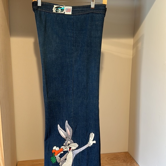 1970’s Vintage ANTONIO GUISEPPE embroidered Bugs Bunny denim jeans. - Picture 2 of 11